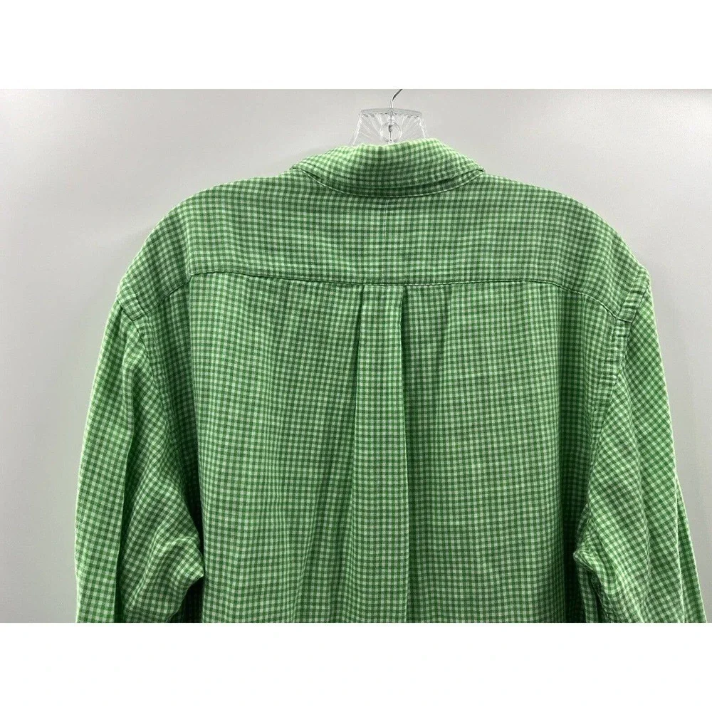 Polo Ralph Lauren Men’s L/S Lined Cotton Green & White Button Front Short XL